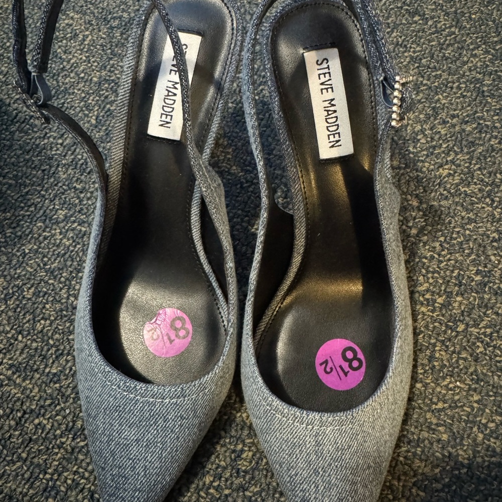 Denim heels